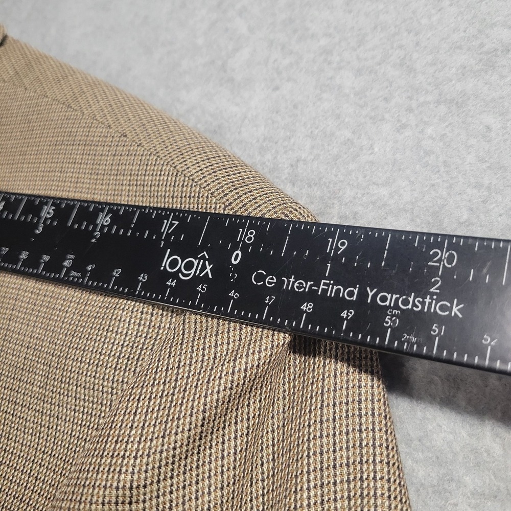Lauren Ralph Lauren Mens Silk Wool Blend Sport Coat Blazer Tan Brown Houndstooth - Picture 8 of 15
